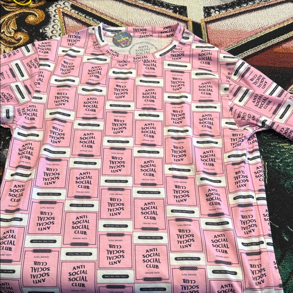 Anti Social Social Club Pink Patterned Tee